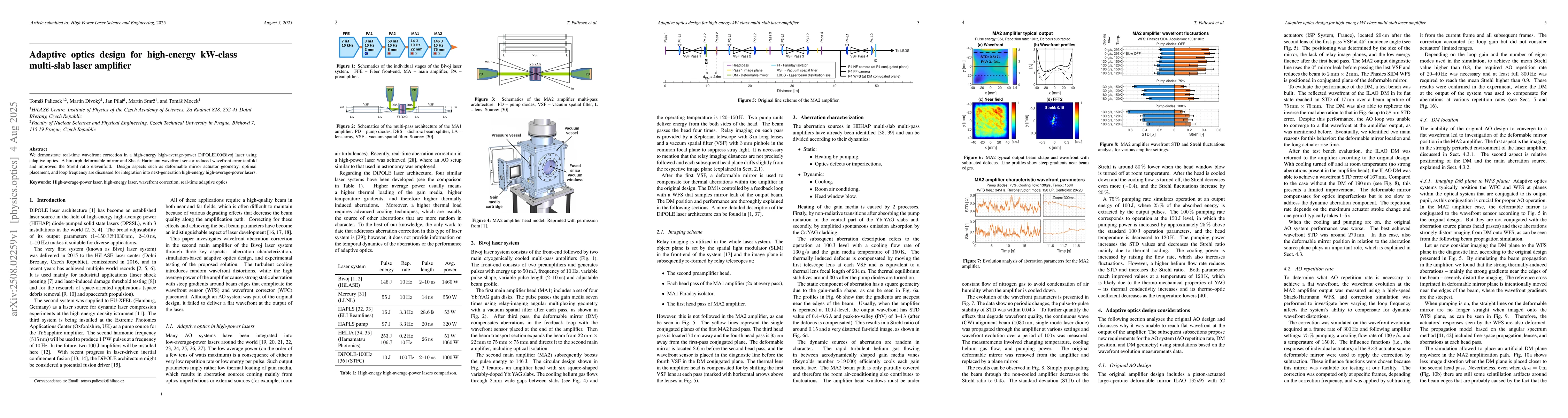 Thumbnail for Adaptive optics design for high-energy kW-class multi-slab laser
  amplifier