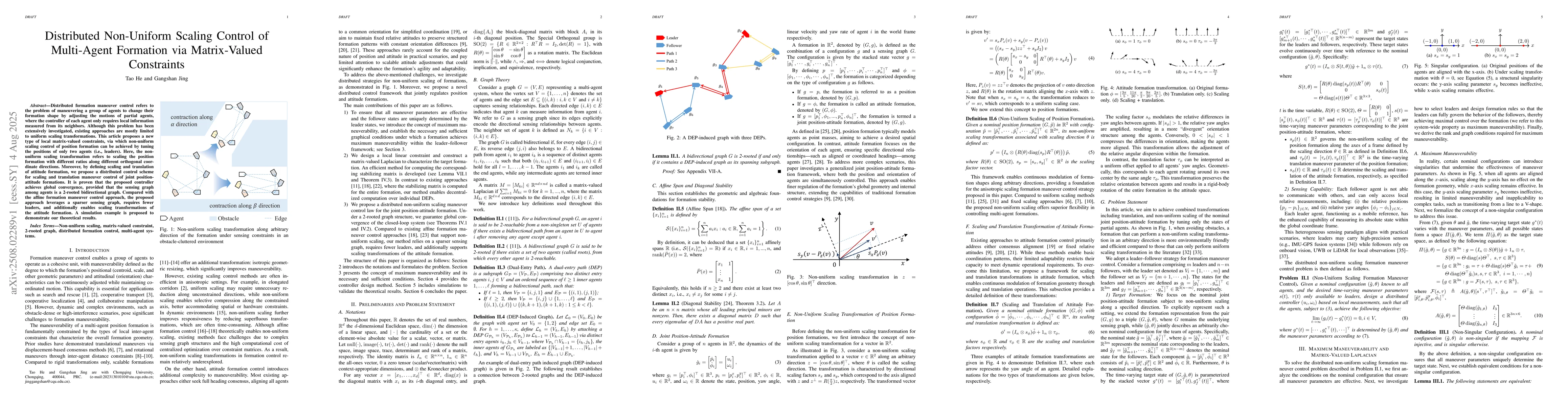 Thumbnail for Distributed Non-Uniform Scaling Control of Multi-Agent Formation via
  Matrix-Valued Constraints