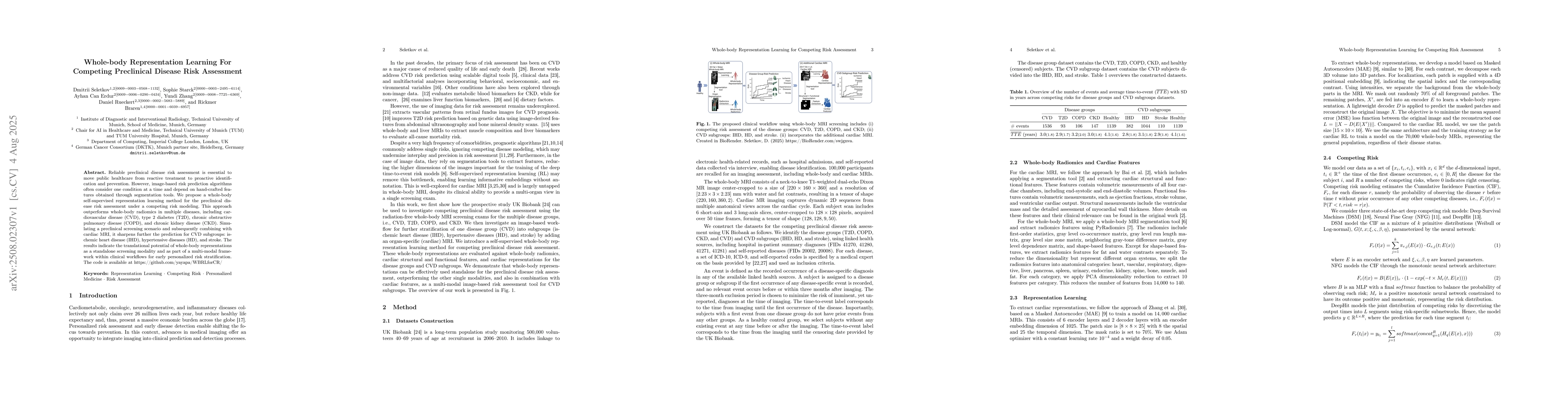 Thumbnail for Whole-body Representation Learning For Competing Preclinical Disease
  Risk Assessment