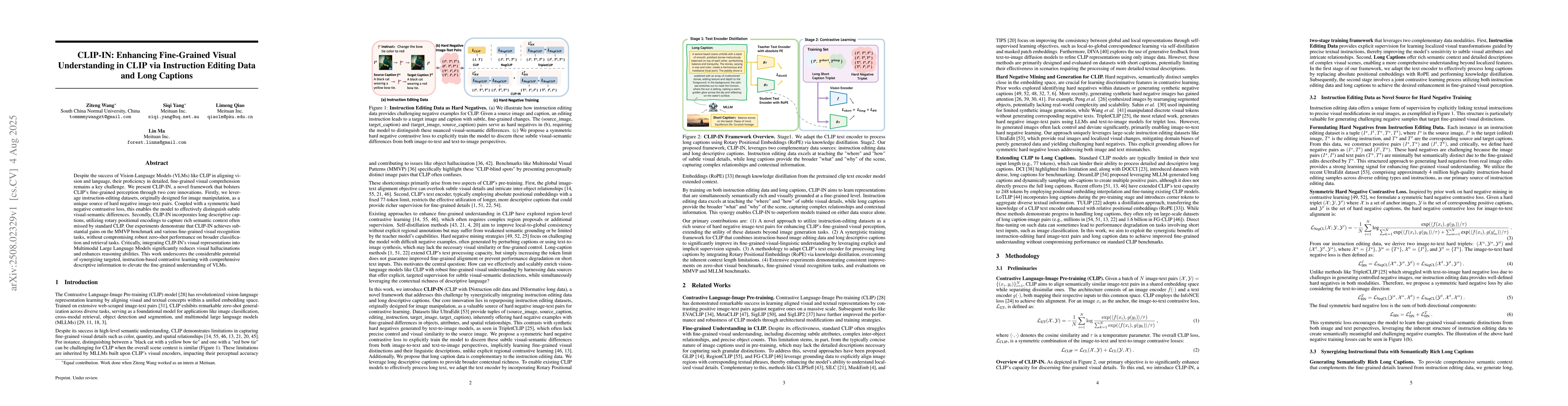 Thumbnail for CLIP-IN: Enhancing Fine-Grained Visual Understanding in CLIP via
  Instruction Editing Data and Long Captions
