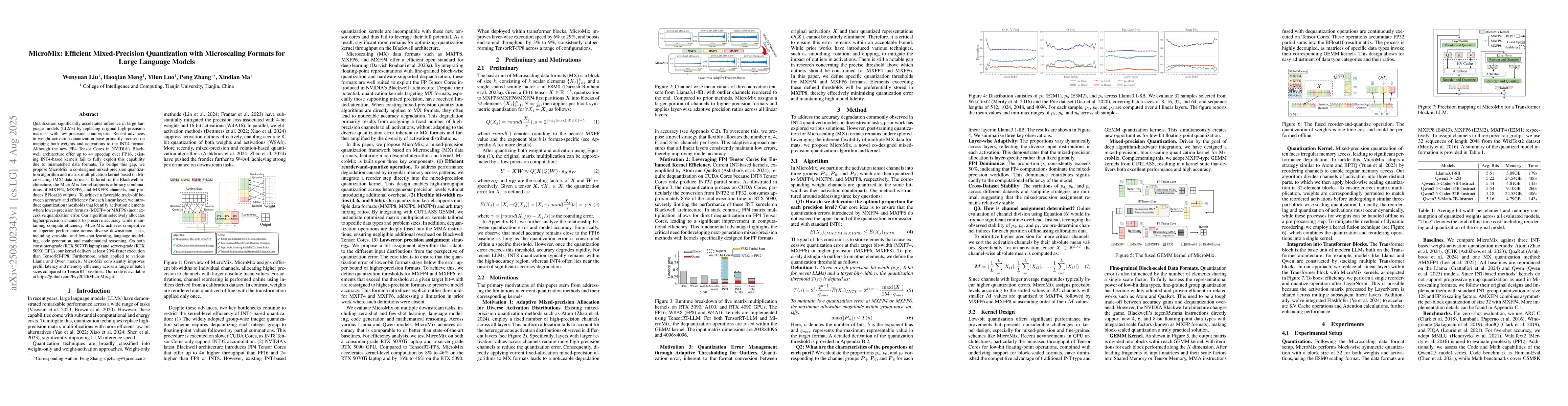 Thumbnail for MicroMix: Efficient Mixed-Precision Quantization with Microscaling
  Formats for Large Language Models