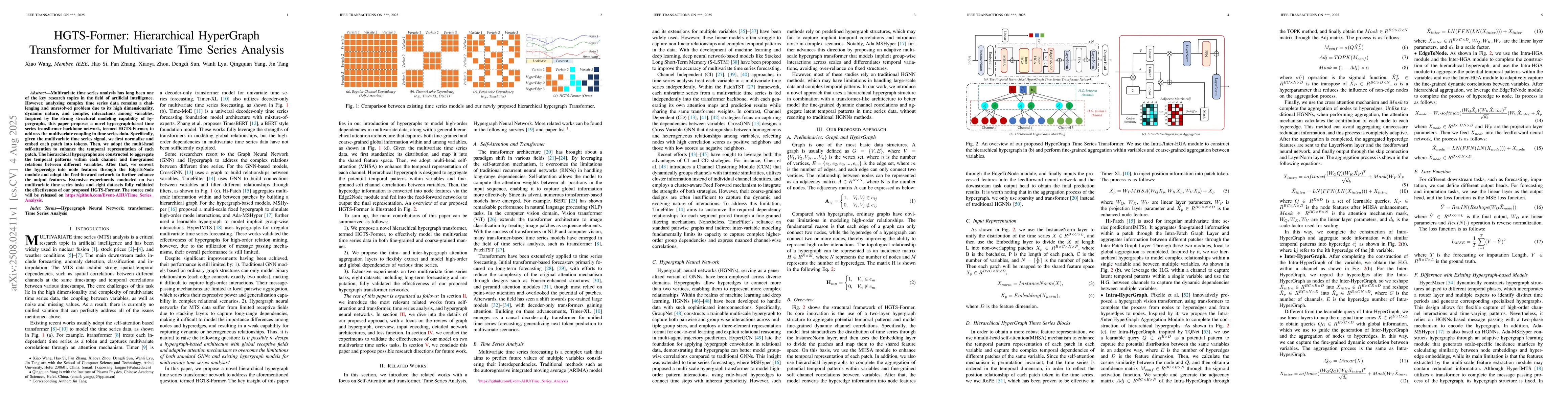 Thumbnail for HGTS-Former: Hierarchical HyperGraph Transformer for Multivariate Time
  Series Analysis
