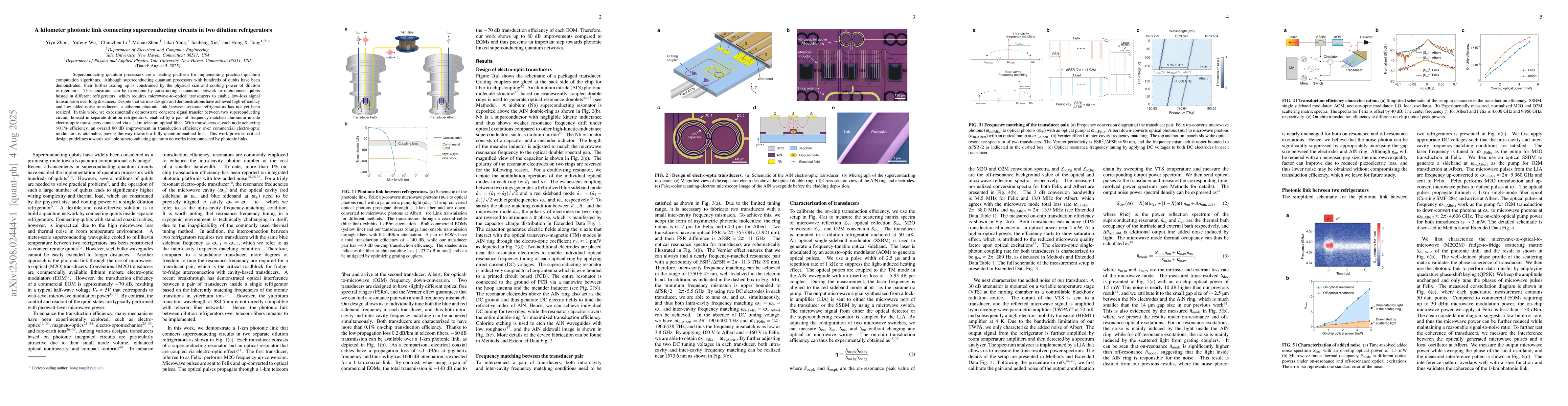Thumbnail for A kilometer photonic link connecting superconducting circuits in two
  dilution refrigerators