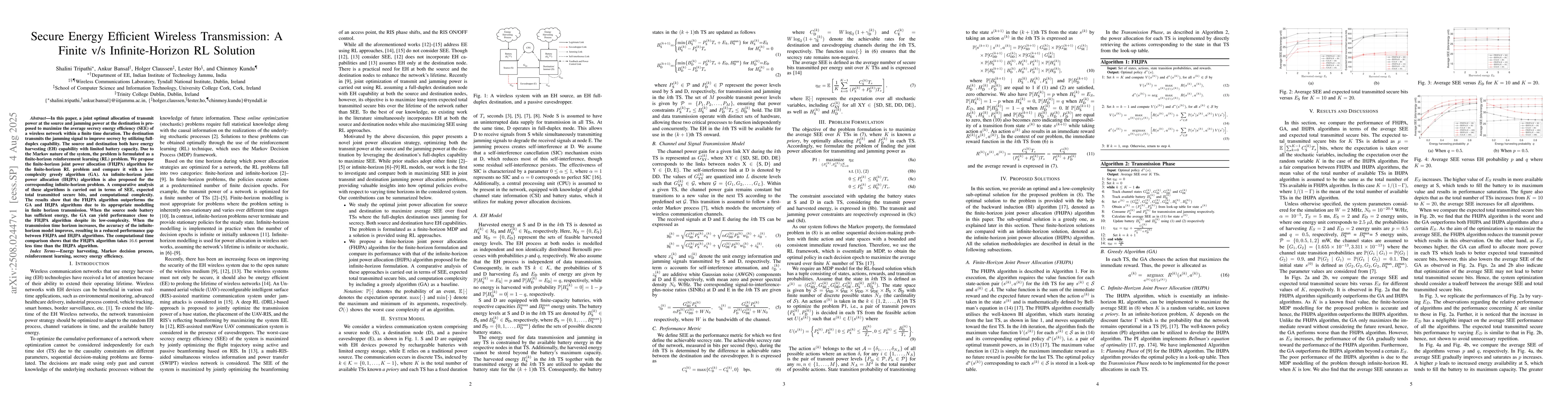 Thumbnail for Secure Energy Efficient Wireless Transmission: A Finite v/s
  Infinite-Horizon RL Solution