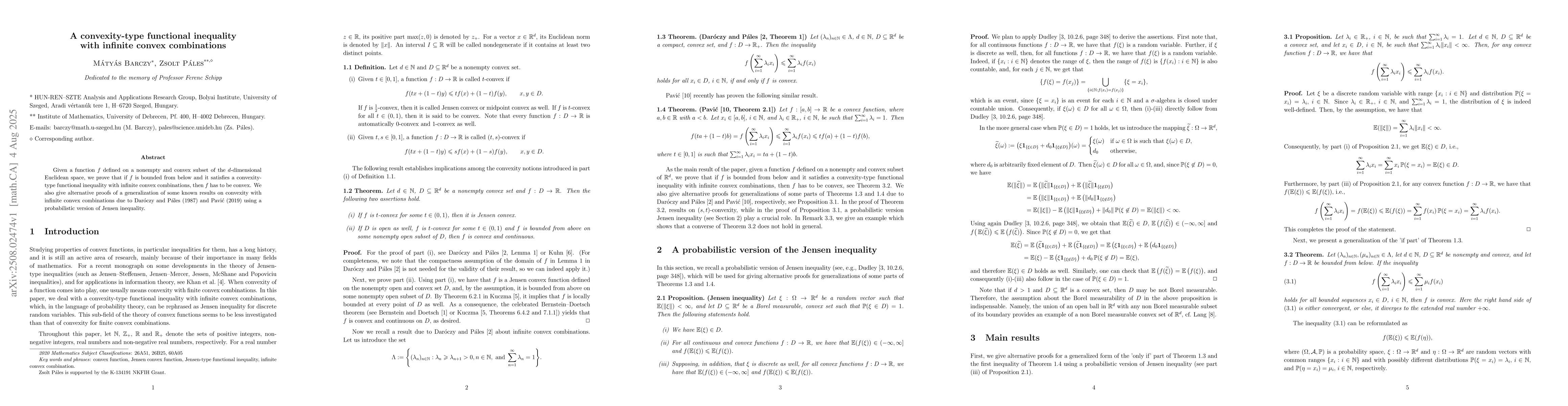 Thumbnail for A convexity-type functional inequality with infinite convex combinations