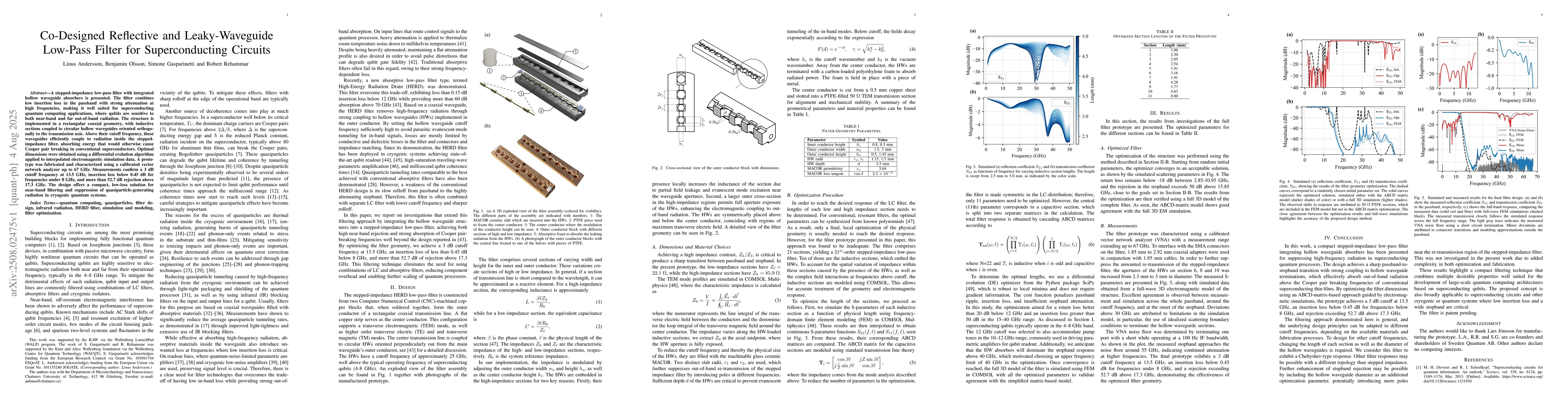 Thumbnail for Co-designed reflective and leaky-waveguide low-pass filter for
  superconducting circuits