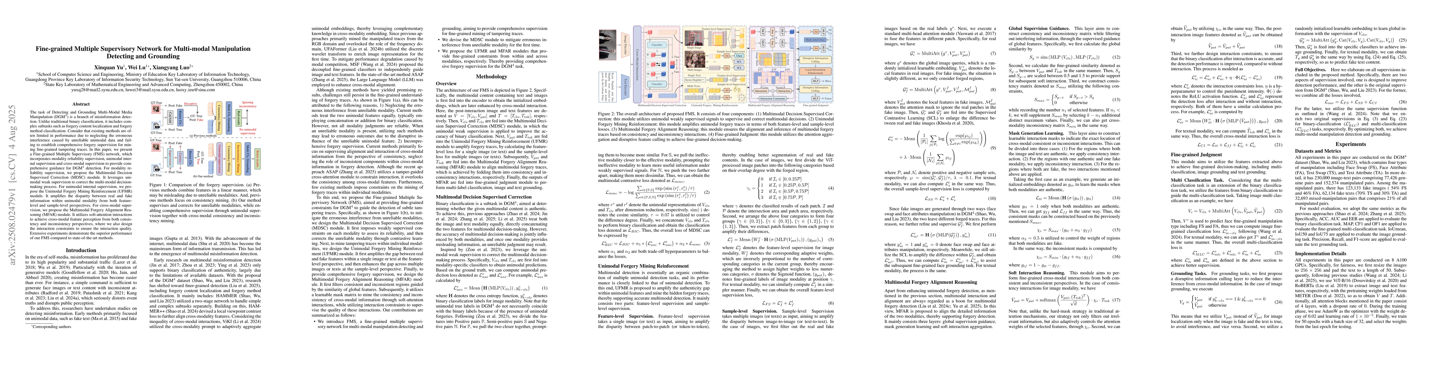 Thumbnail for Fine-grained Multiple Supervisory Network for Multi-modal Manipulation
  Detecting and Grounding