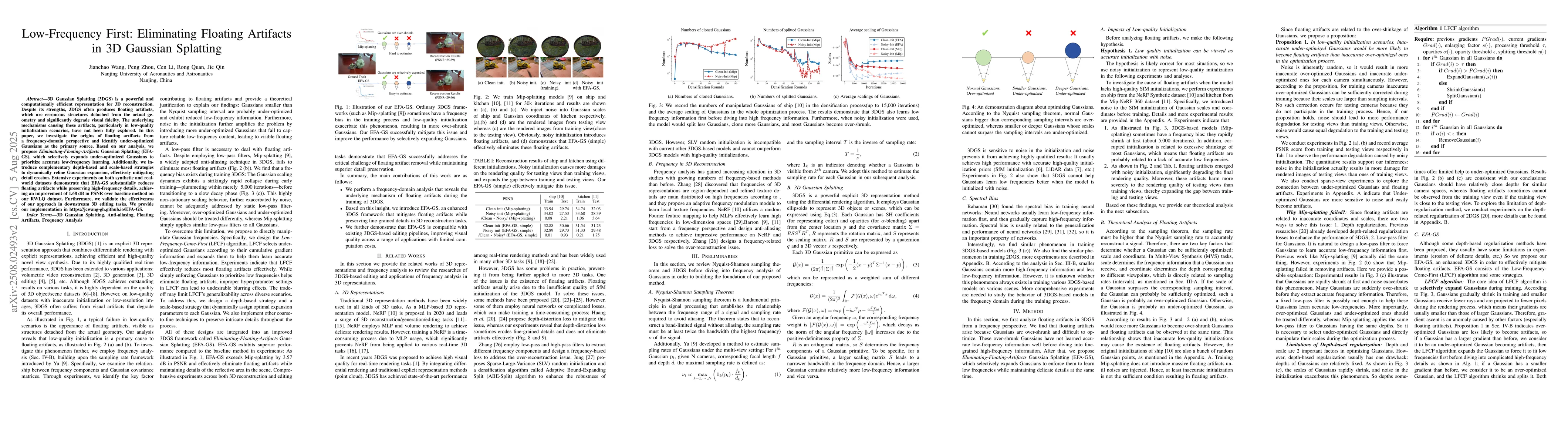 Thumbnail for Low-Frequency First: Eliminating Floating Artifacts in 3D Gaussian
  Splatting