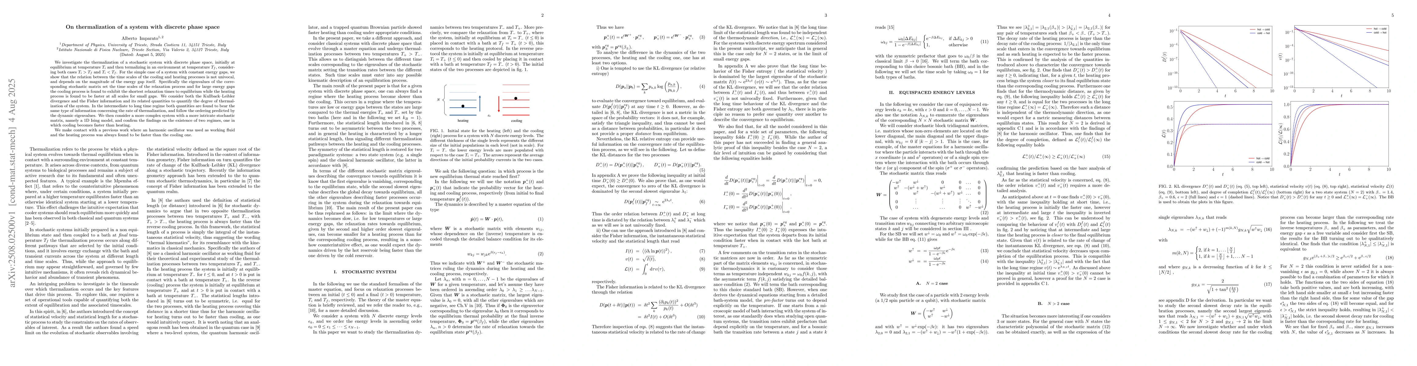 Thumbnail for On thermalization of a system with discrete phase space