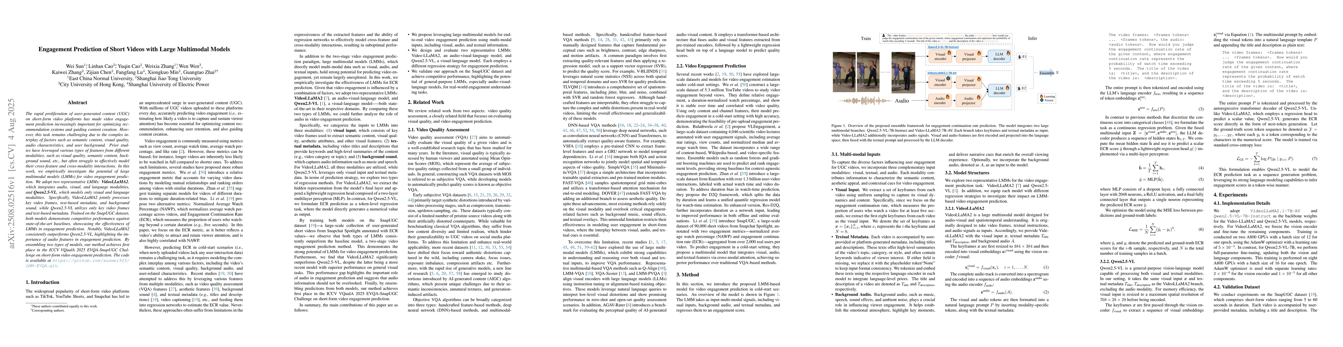 Thumbnail for Engagement Prediction of Short Videos with Large Multimodal Models