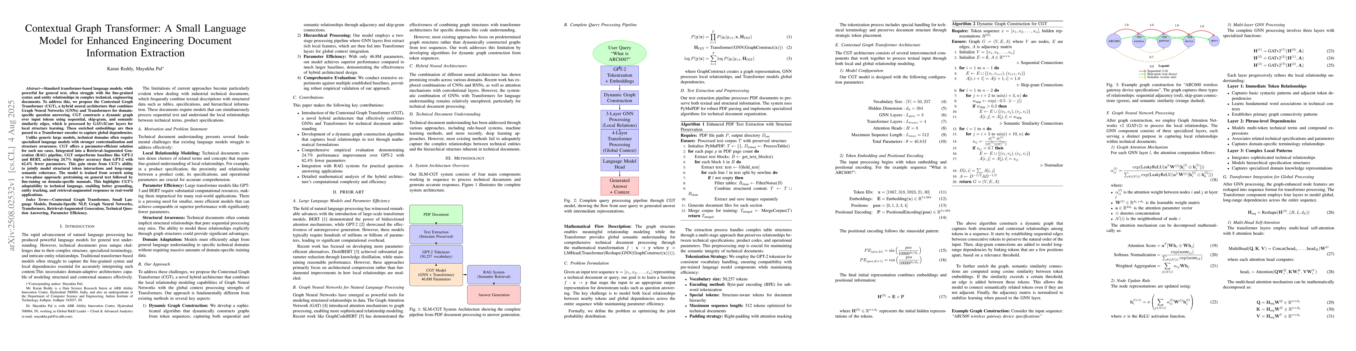 Thumbnail for Contextual Graph Transformer: A Small Language Model for Enhanced
  Engineering Document Information Extraction