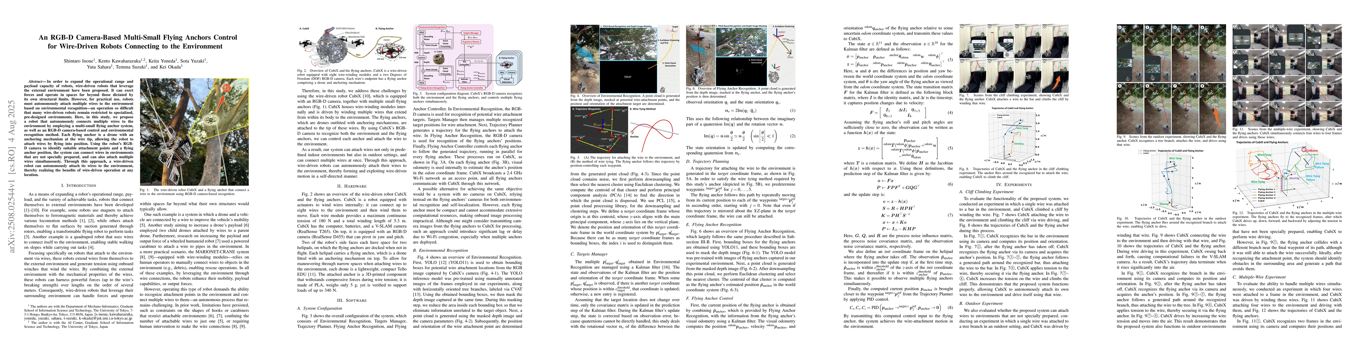 Thumbnail for An RGB-D Camera-Based Multi-Small Flying Anchors Control for Wire-Driven
  Robots Connecting to the Environment