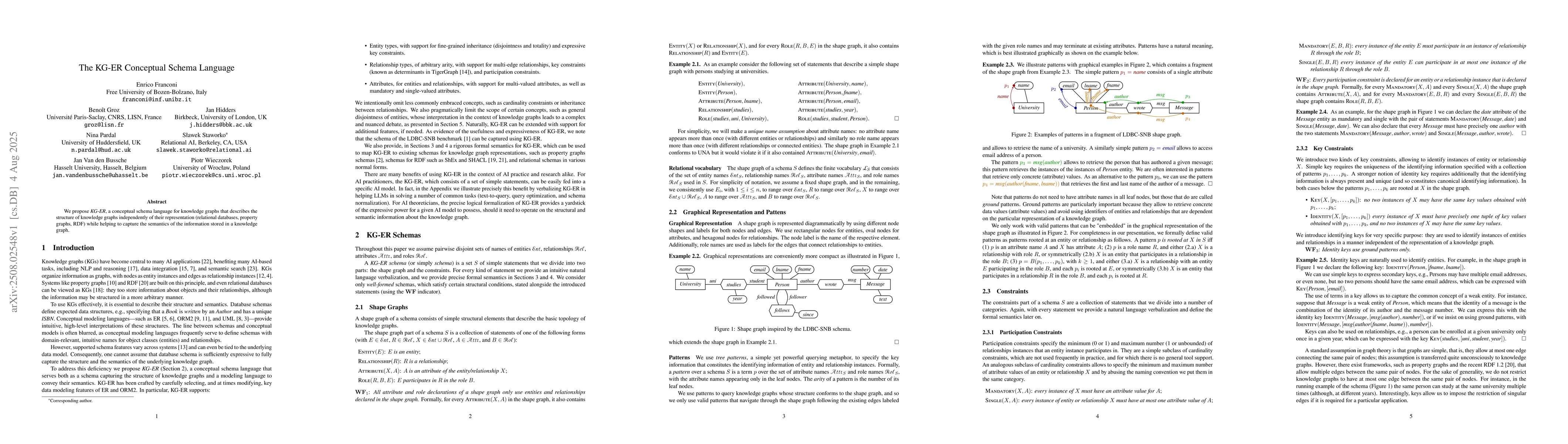 Thumbnail for The KG-ER Conceptual Schema Language