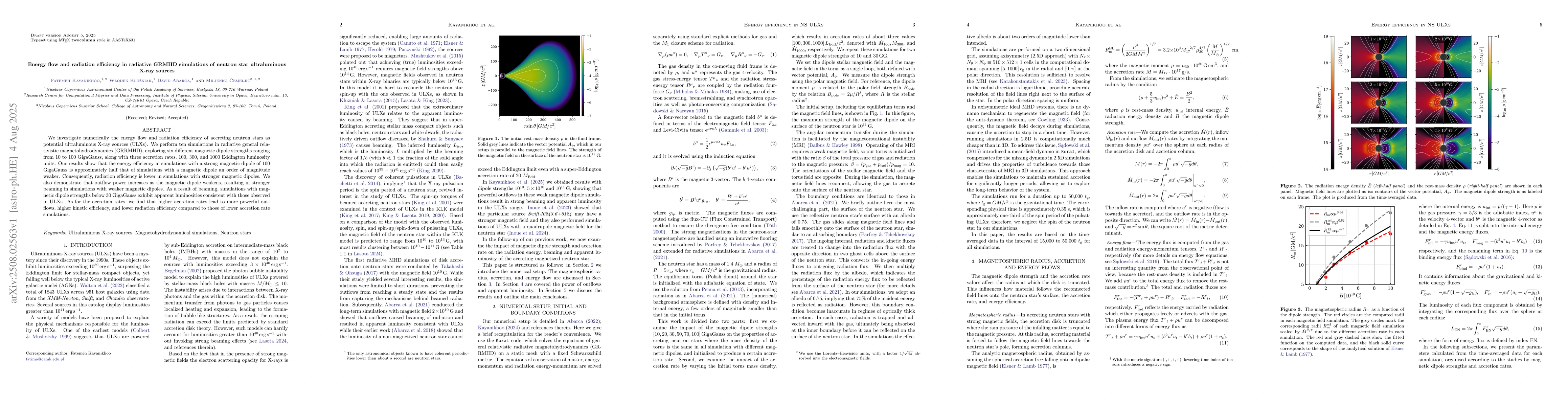 Thumbnail for Energy flow and radiation efficiency in radiative GRMHD simulations of
  neutron star ultraluminous X-ray sources