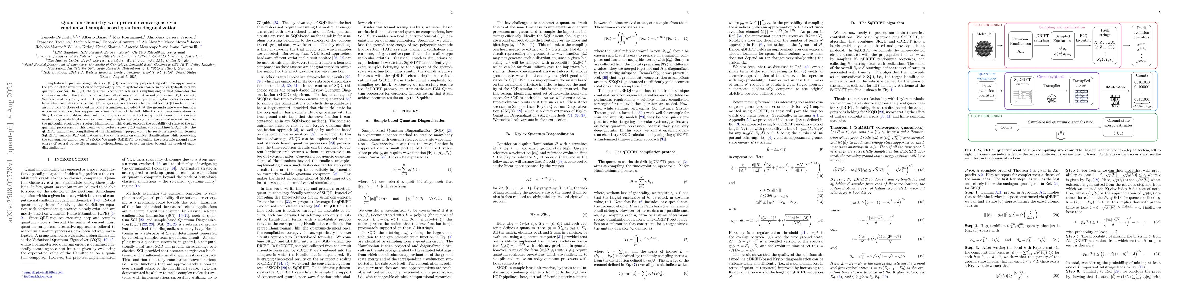 Thumbnail for Quantum chemistry with provable convergence via randomized sample-based
  quantum diagonalization