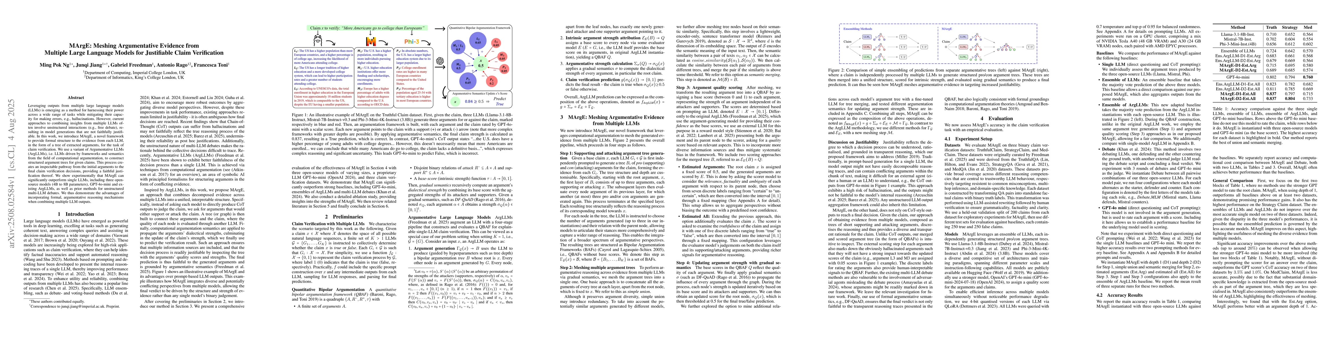 Thumbnail for MArgE: Meshing Argumentative Evidence from Multiple Large Language
  Models for Justifiable Claim Verification