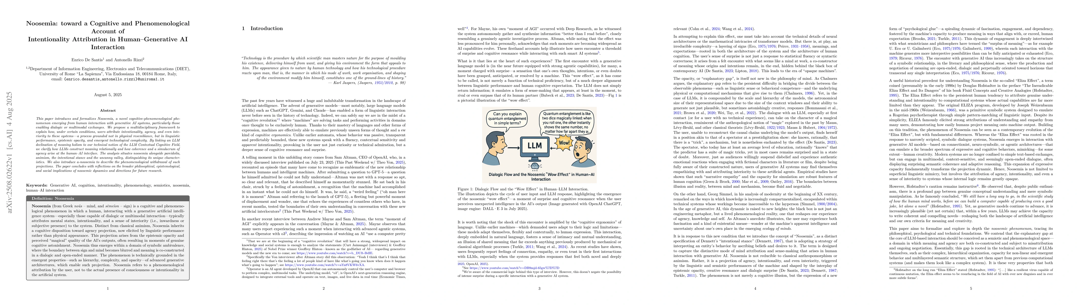 Thumbnail for Noosemia: toward a Cognitive and Phenomenological Account of
  Intentionality Attribution in Human-Generative AI Interaction