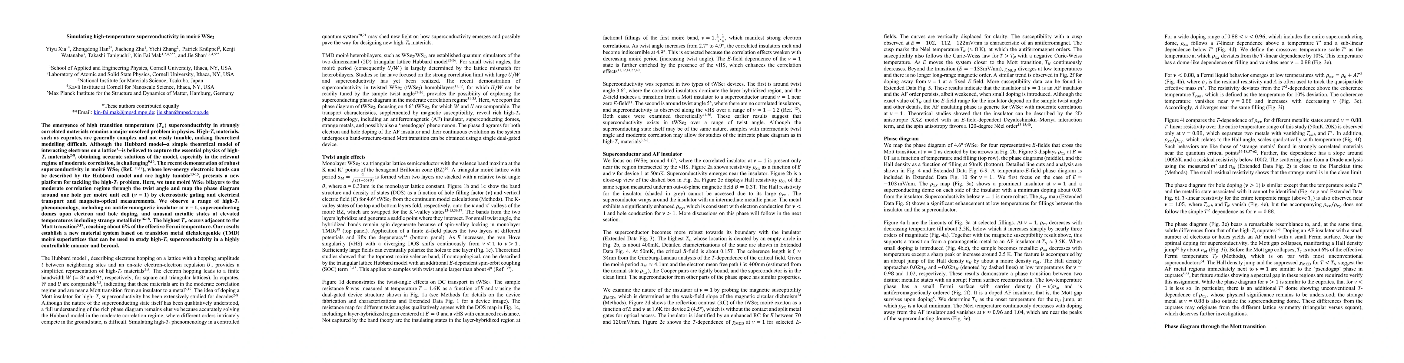 Thumbnail for Simulating high-temperature superconductivity in moiré WSe2