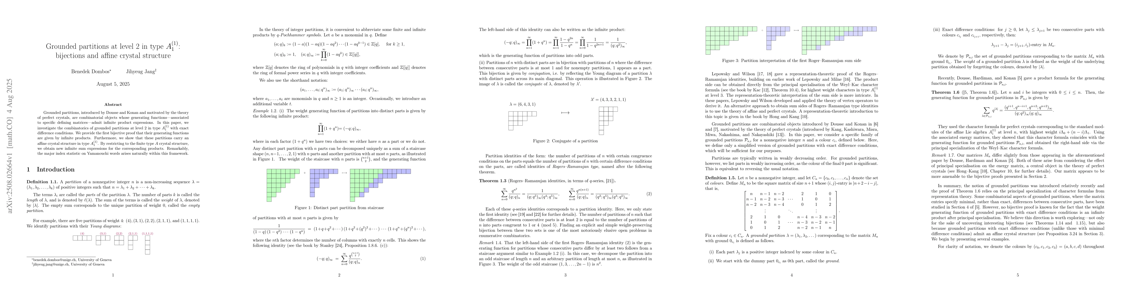 Thumbnail for Grounded partitions at level 2 in type A_1^(1): bijections and affine
  crystal structure