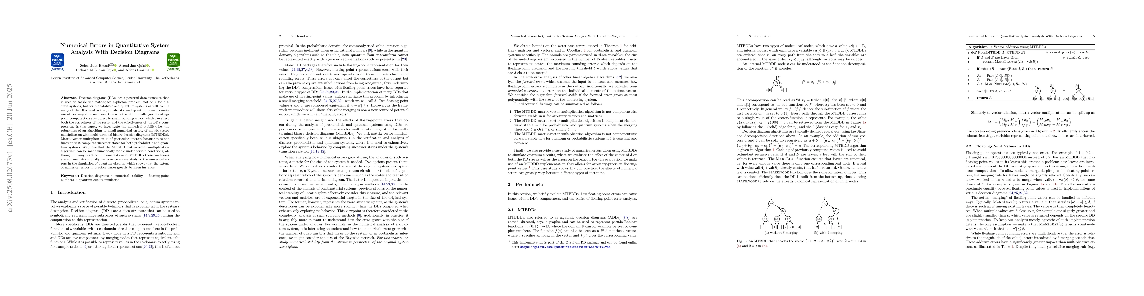 Thumbnail for Numerical Errors in Quantitative System Analysis With Decision Diagrams