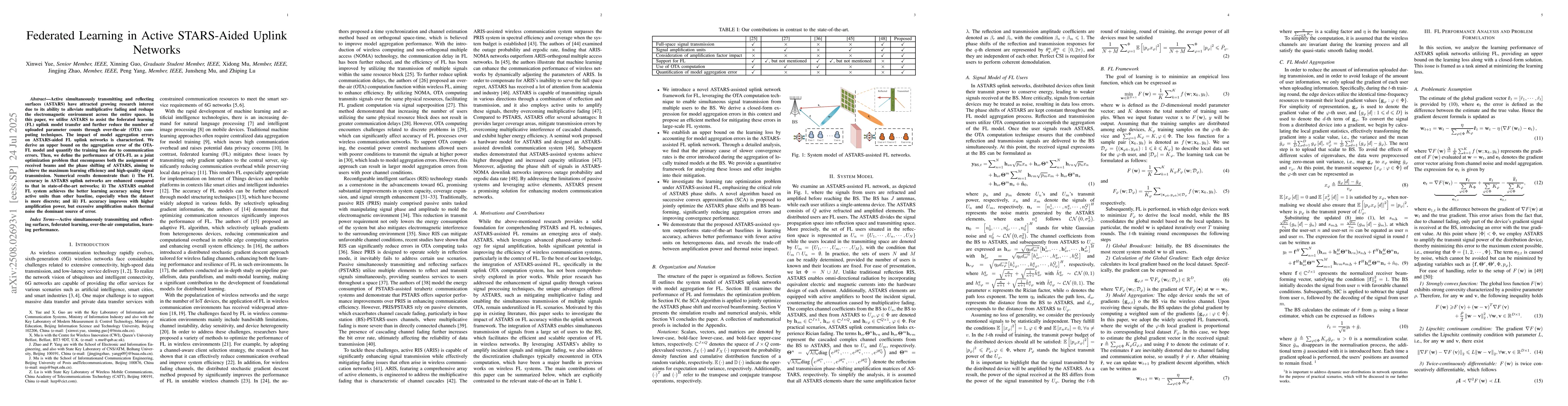 Thumbnail for Federated Learning in Active STARS-Aided Uplink Networks