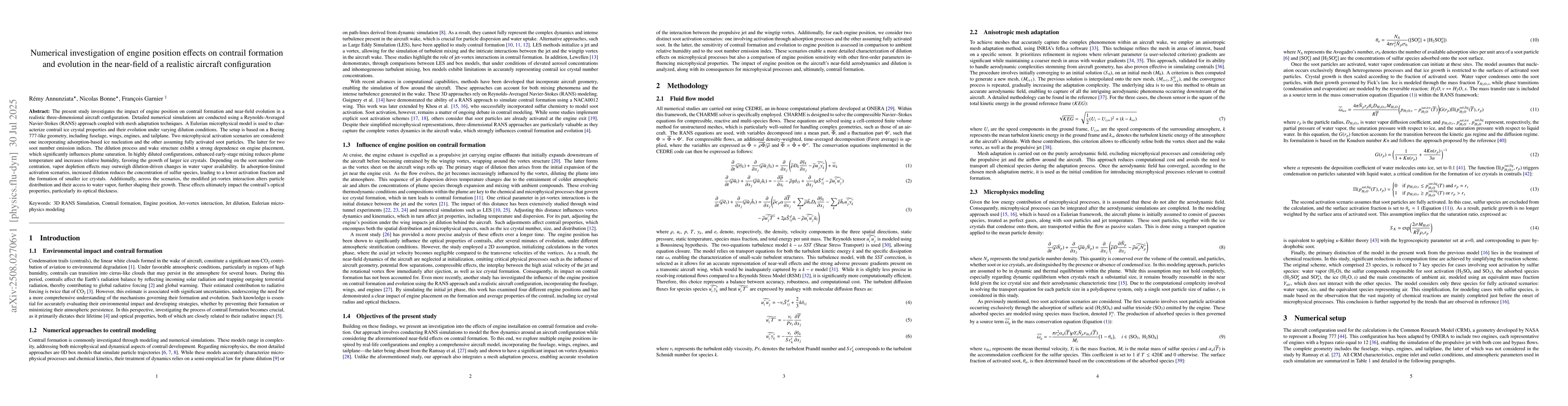 Thumbnail for Numerical investigation of engine position effects on contrail formation
  and evolution in the near-field of a realistic aircraft configuration