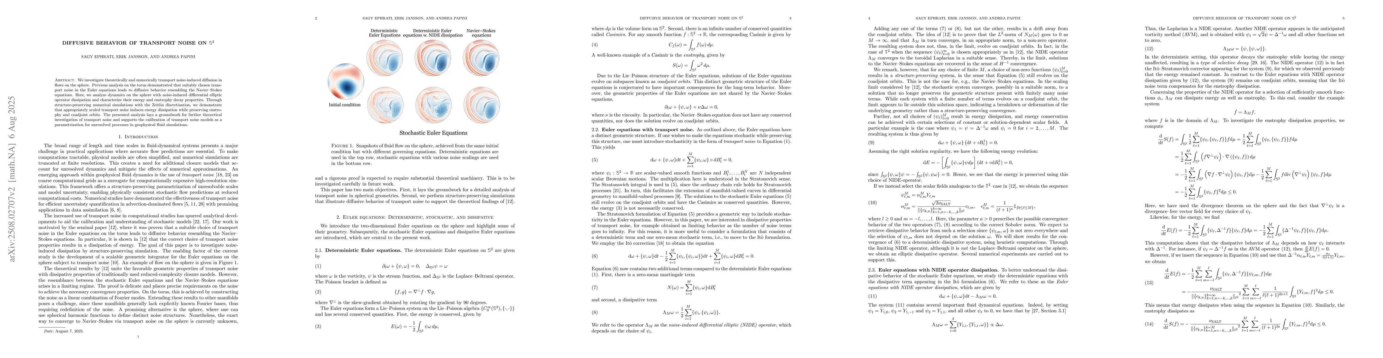 Thumbnail for Diffusive behavior of transport noise on $\mathbb{S}^2$
