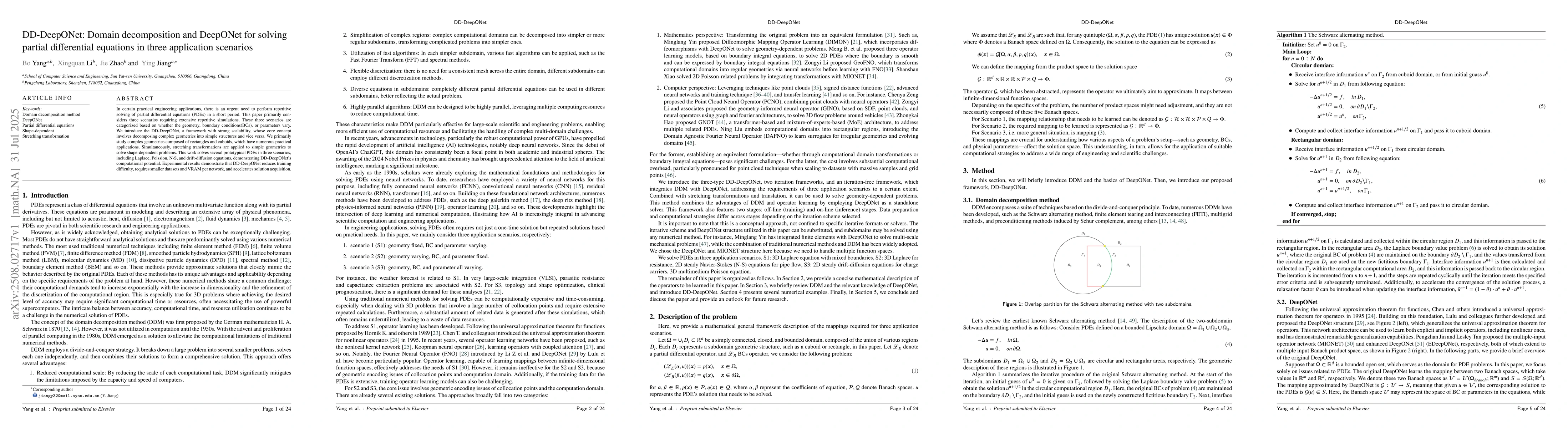 Thumbnail for DD-DeepONet: Domain decomposition and DeepONet for solving partial
  differential equations in three application scenarios
