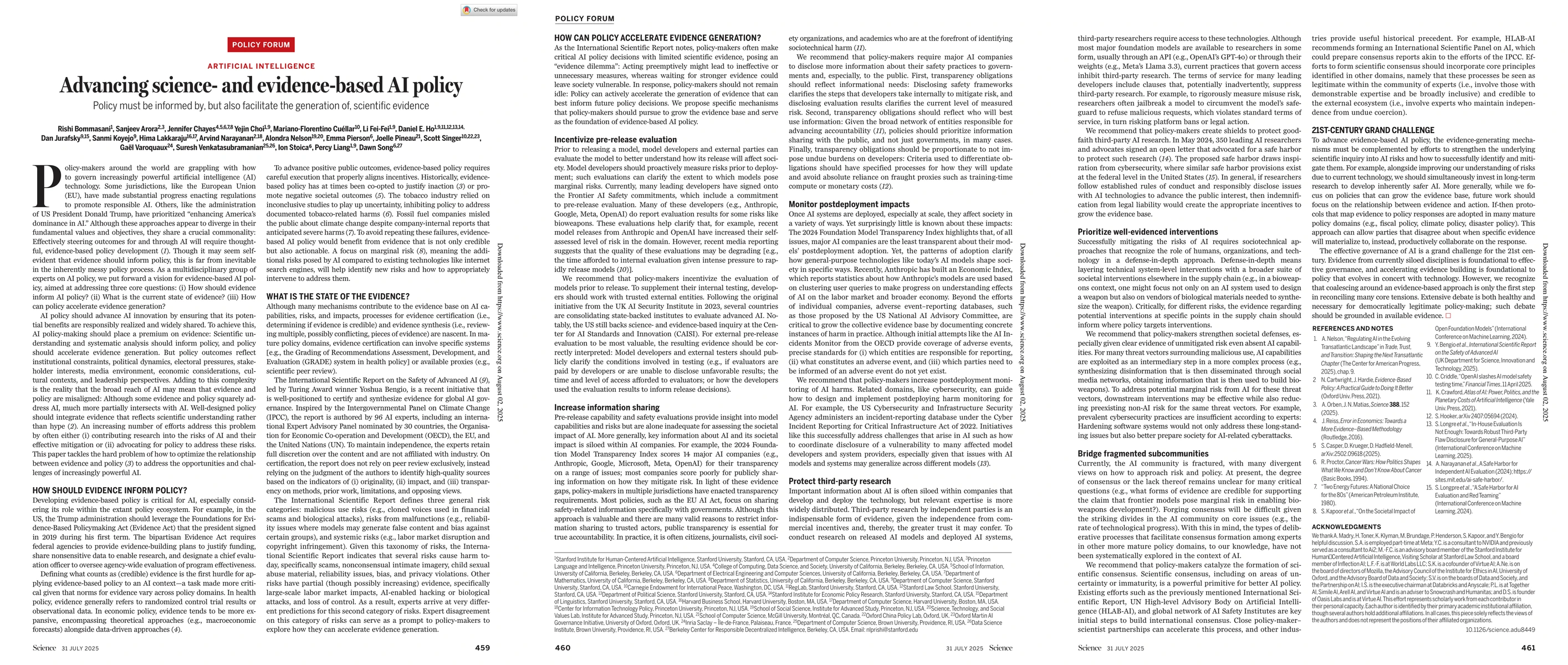 Thumbnail for Advancing Science- and Evidence-based AI Policy
