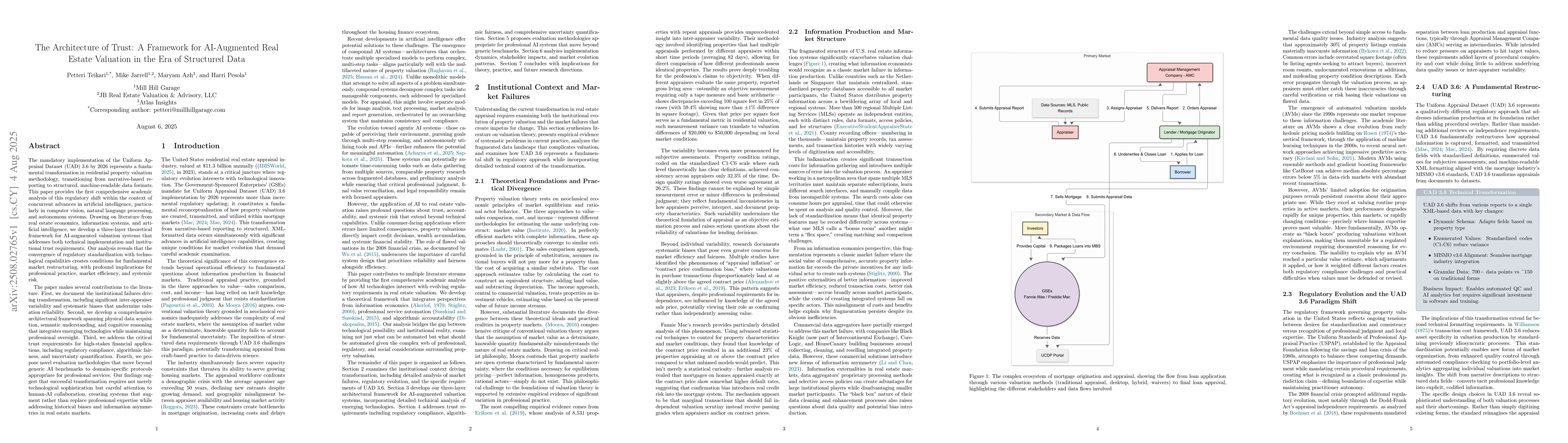 Thumbnail for The Architecture of Trust: A Framework for AI-Augmented Real Estate
  Valuation in the Era of Structured Data