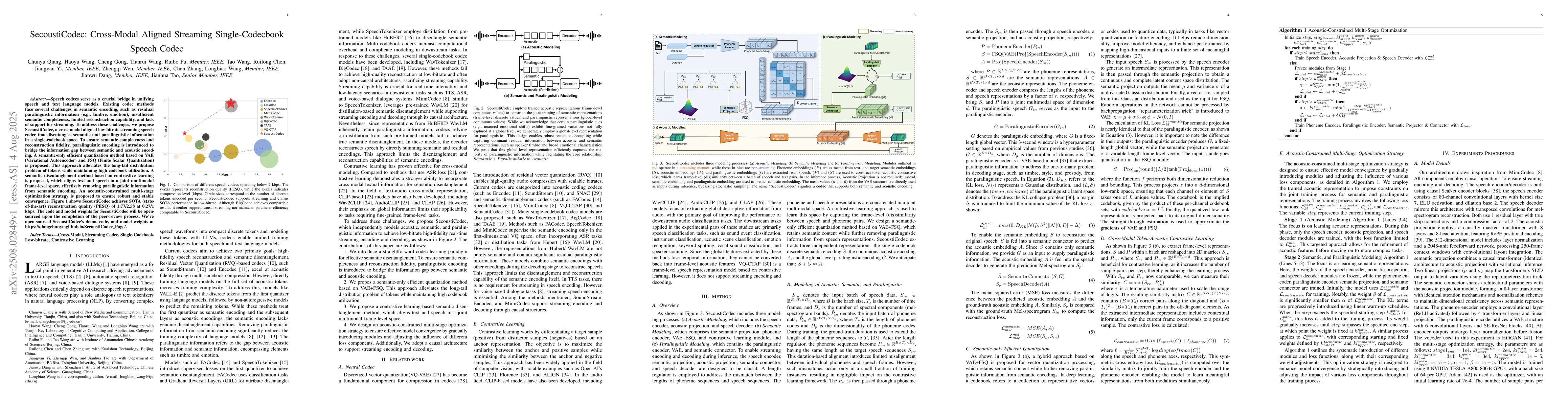 Thumbnail for SecoustiCodec: Cross-Modal Aligned Streaming Single-Codecbook Speech
  Codec