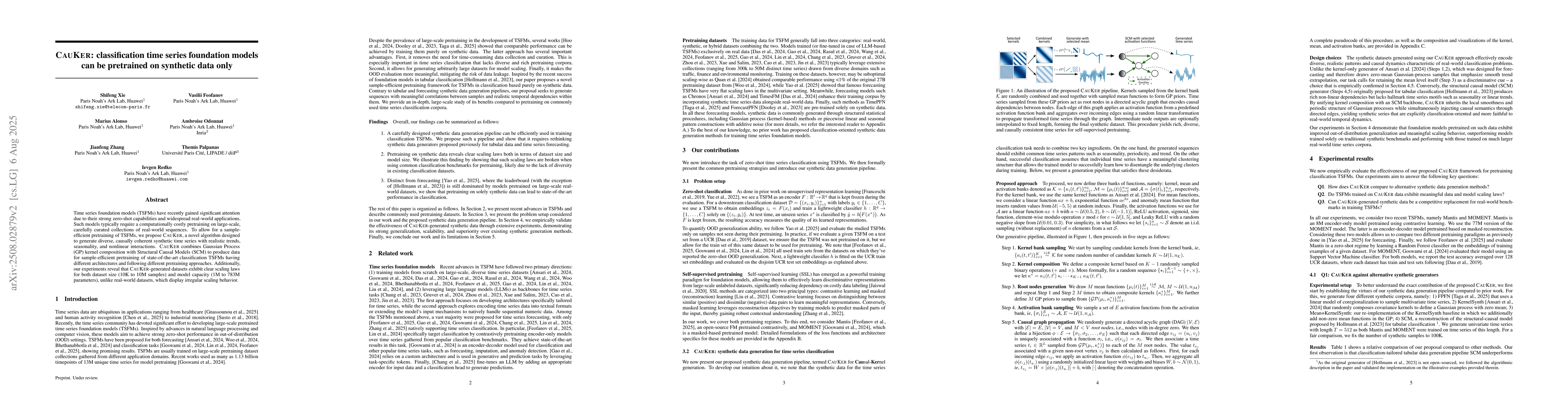 Thumbnail for CauKer: classification time series foundation models can be pretrained
  on synthetic data only