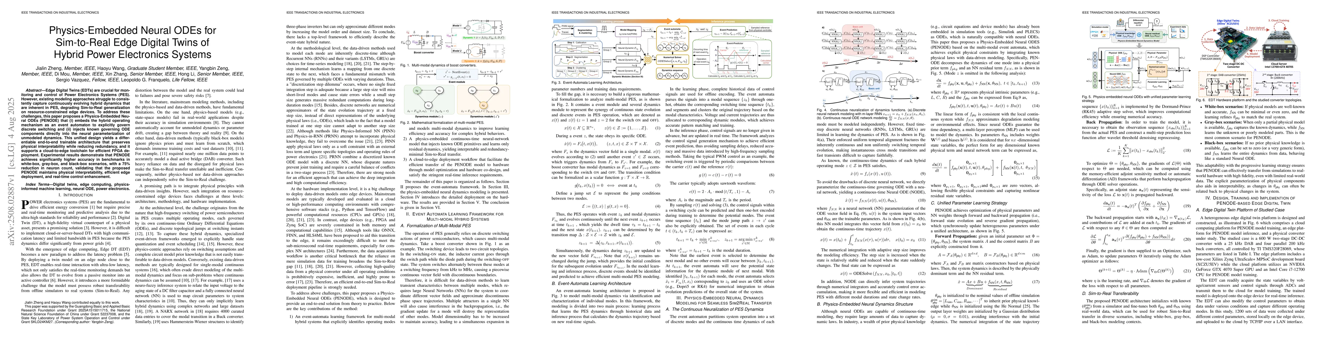 Thumbnail for Physics-Embedded Neural ODEs for Sim2Real Edge Digital Twins of Hybrid
  Power Electronics Systems