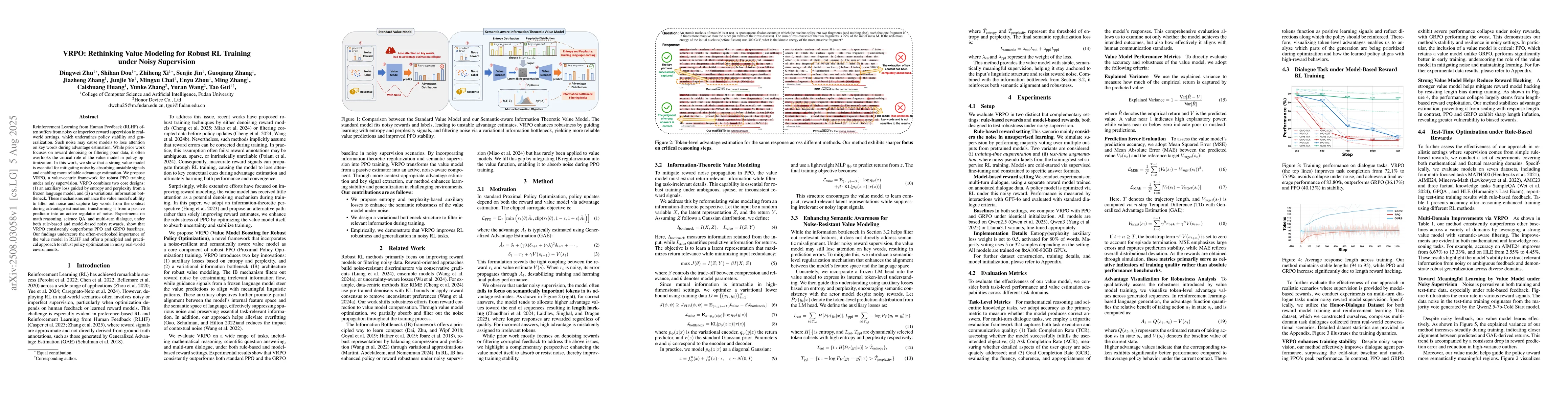 Thumbnail for VRPO: Rethinking Value Modeling for Robust RL Training under Noisy
  Supervision