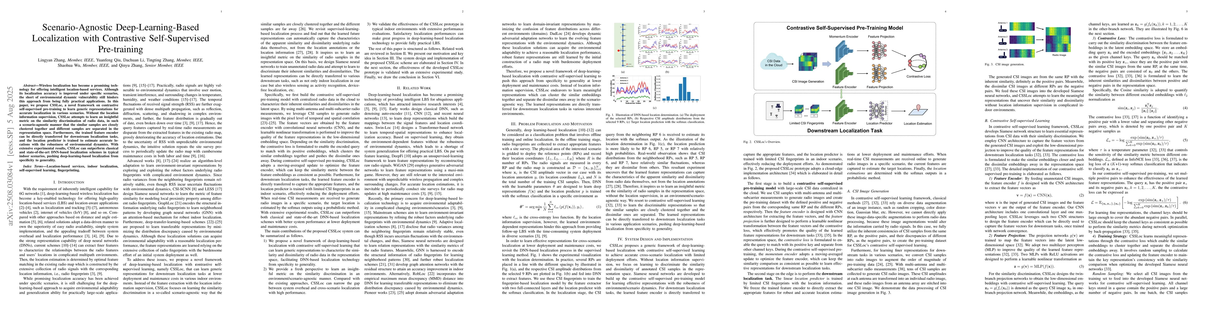 Thumbnail for Scenario-Agnostic Deep-Learning-Based Localization with Contrastive
  Self-Supervised Pre-training