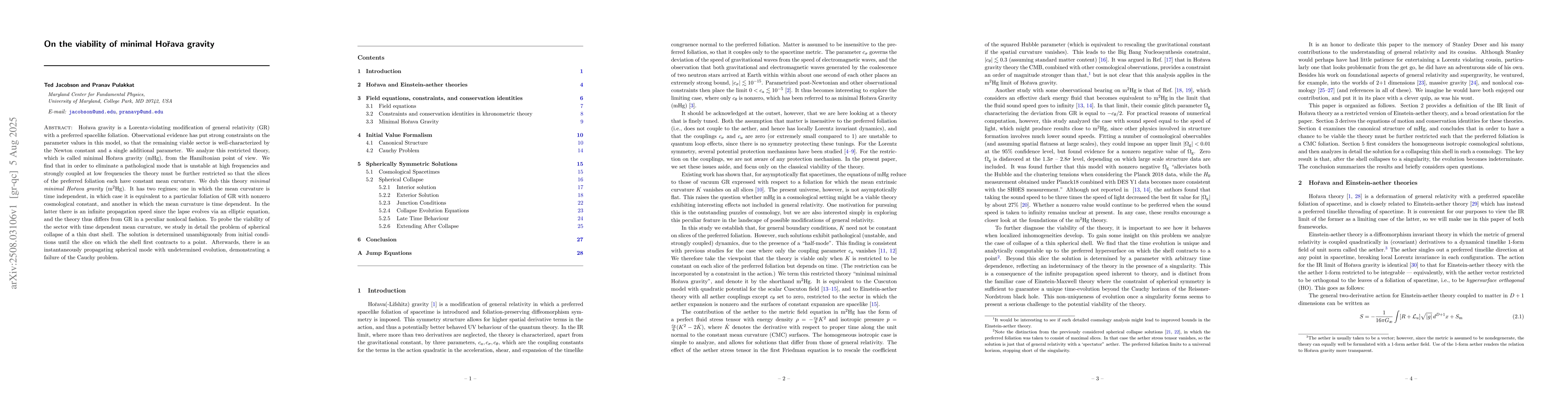 Thumbnail for On the viability of minimal Hořava gravity