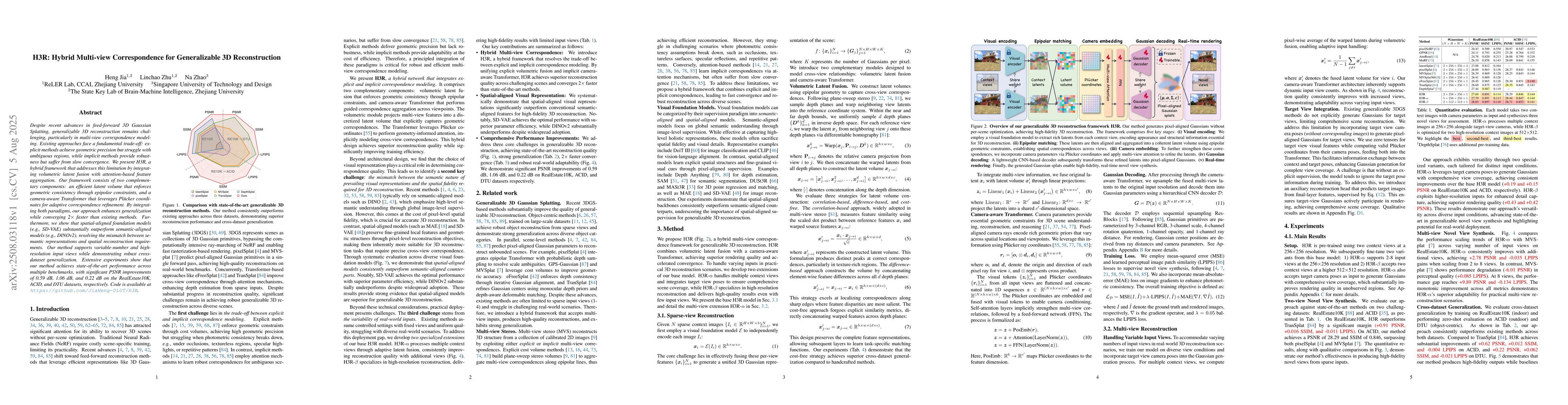 Thumbnail for H3R: Hybrid Multi-view Correspondence for Generalizable 3D
  Reconstruction