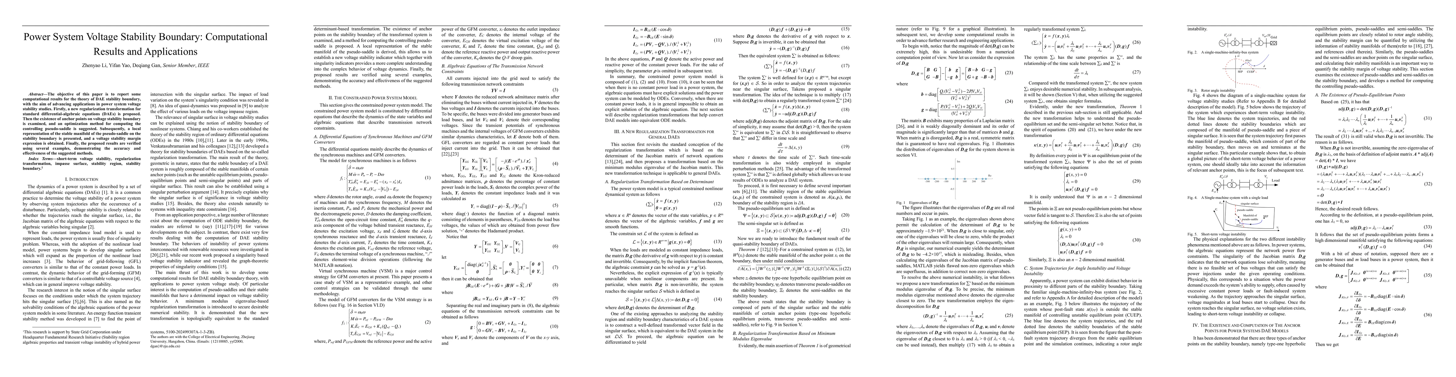 Thumbnail for Power System Voltage Stability Boundary: Computational Results and
  Applications