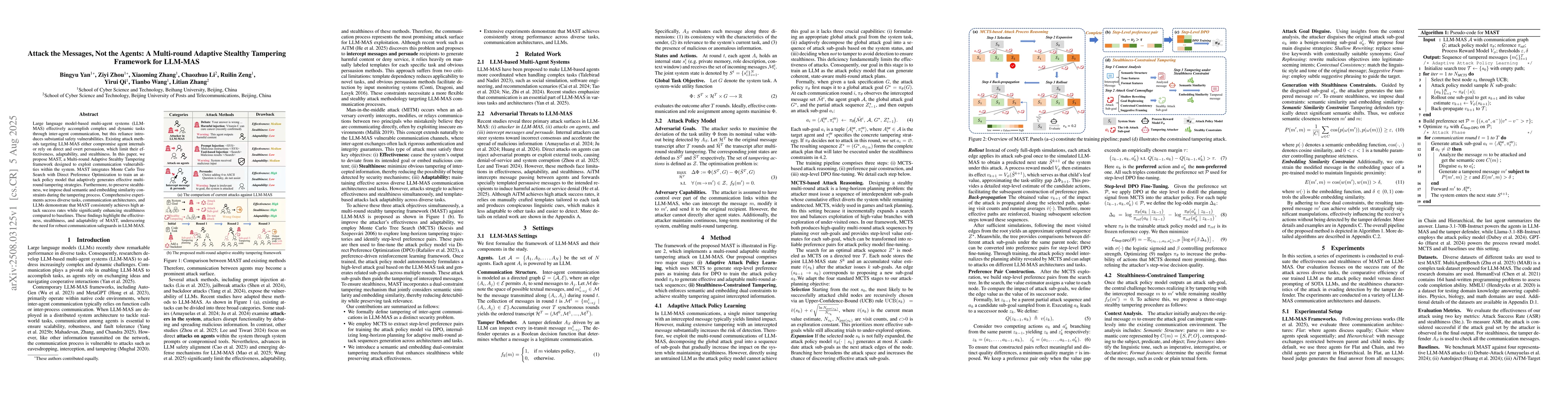 Thumbnail for Attack the Messages, Not the Agents: A Multi-round Adaptive Stealthy
  Tampering Framework for LLM-MAS