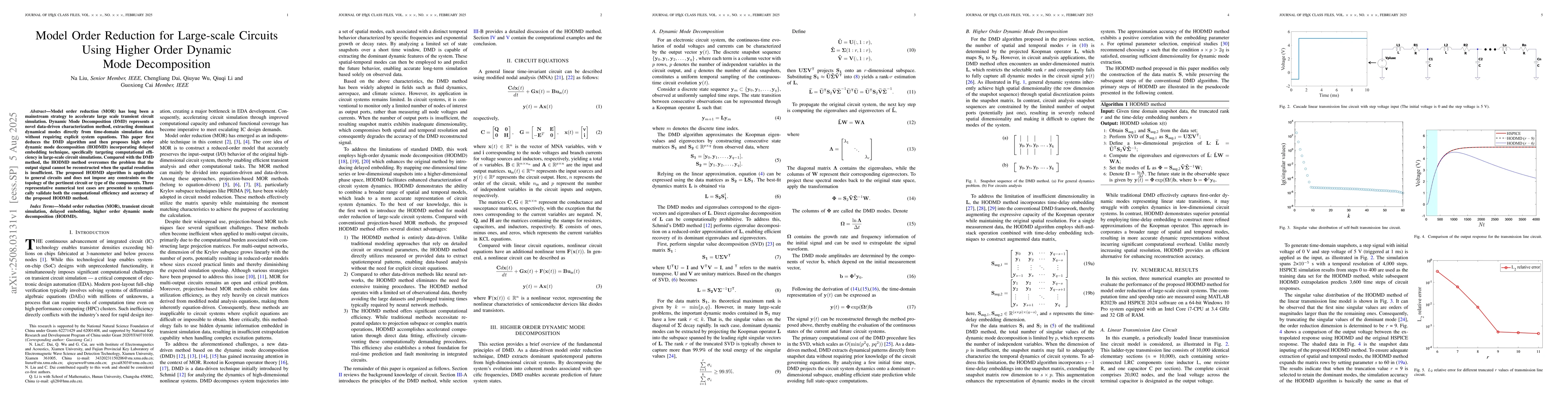 Thumbnail for Model Order Reduction for Large-scale Circuits Using Higher Order
  Dynamic Mode Decomposition