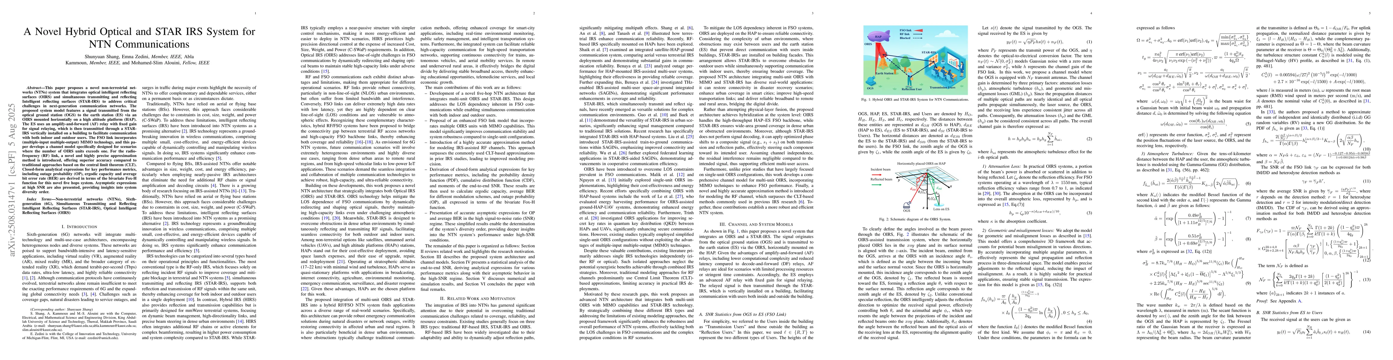 Thumbnail for A Novel Hybrid Optical and STAR IRS System for NTN Communications