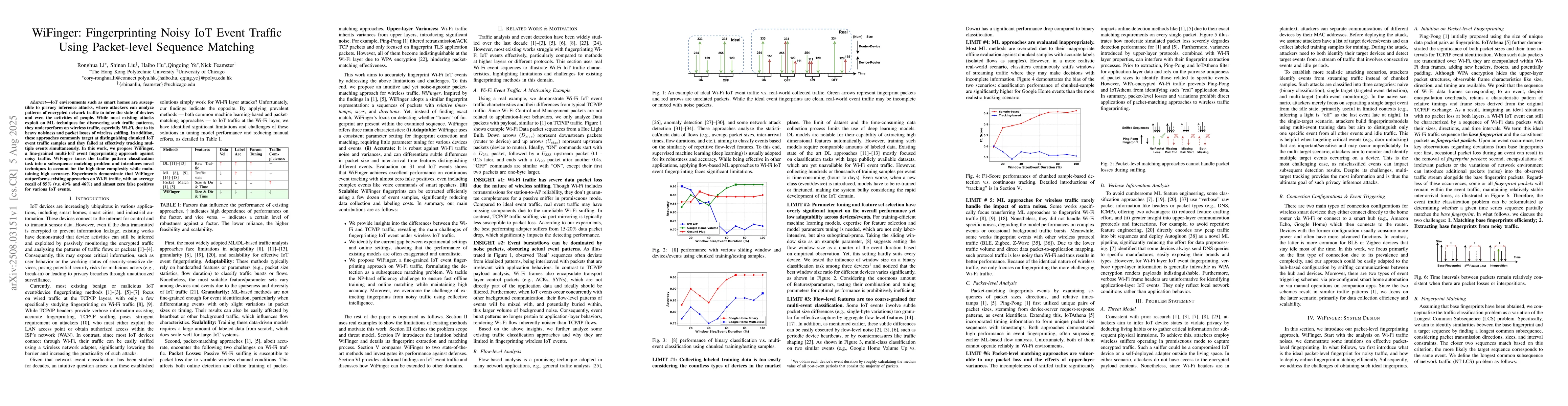 Thumbnail for WiFinger: Fingerprinting Noisy IoT Event Traffic Using Packet-level
  Sequence Matching