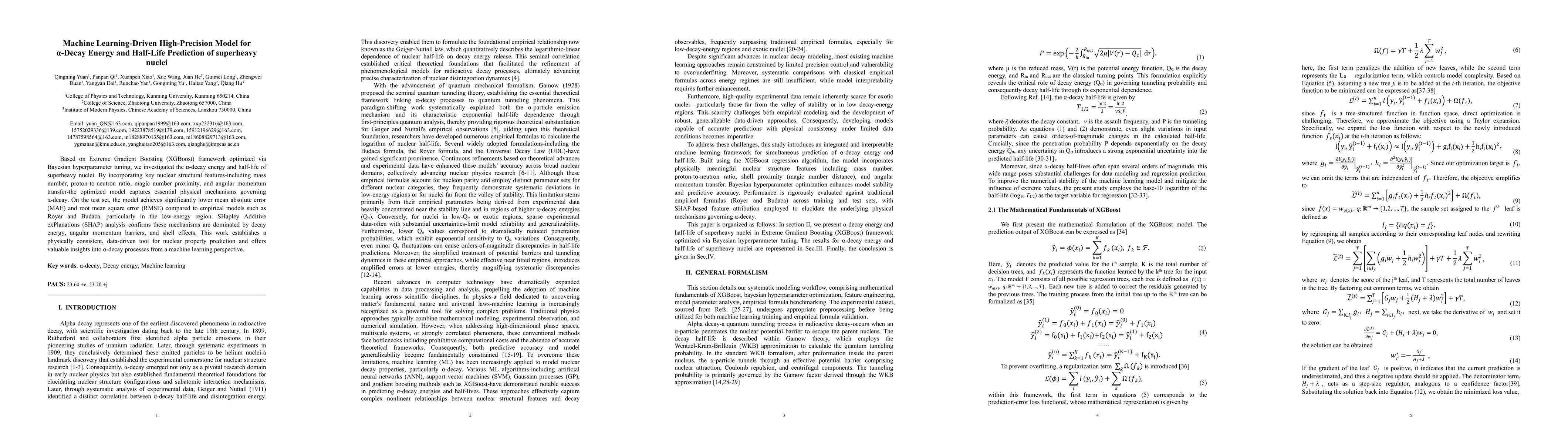 Thumbnail for Machine Learning-Driven High-Precision Model for $α$-Decay Energy
  and Half-Life Prediction of superheavy nuclei