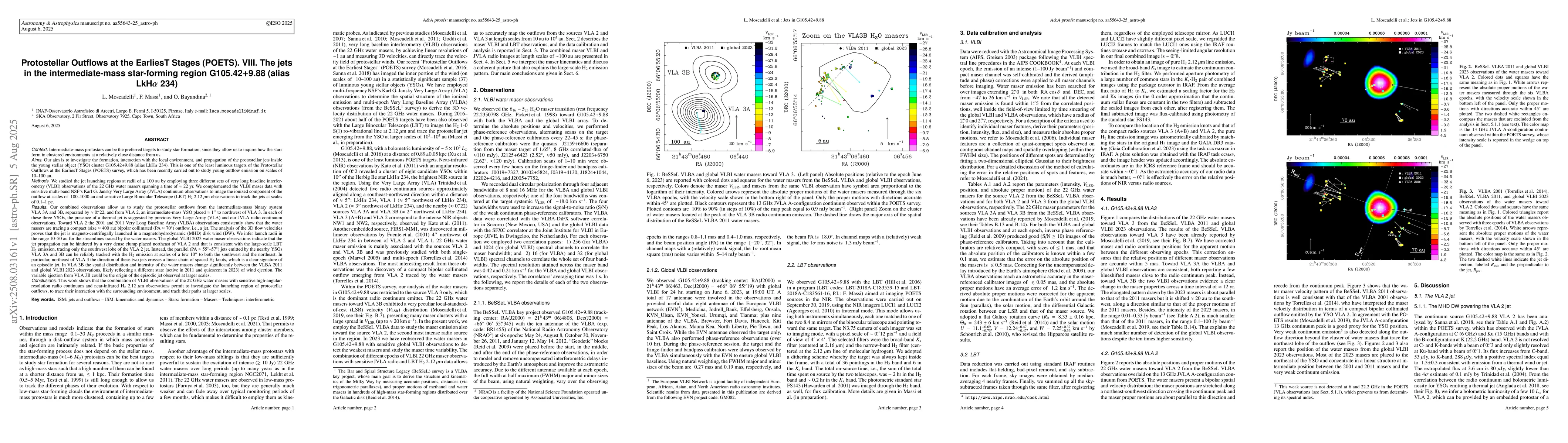 Thumbnail for Protostellar Outflows at the EarliesT Stages (POETS). VIII. The jets in
  the intermediate-mass star-forming region G105.42+9.88 (alias LkHα
  234)
