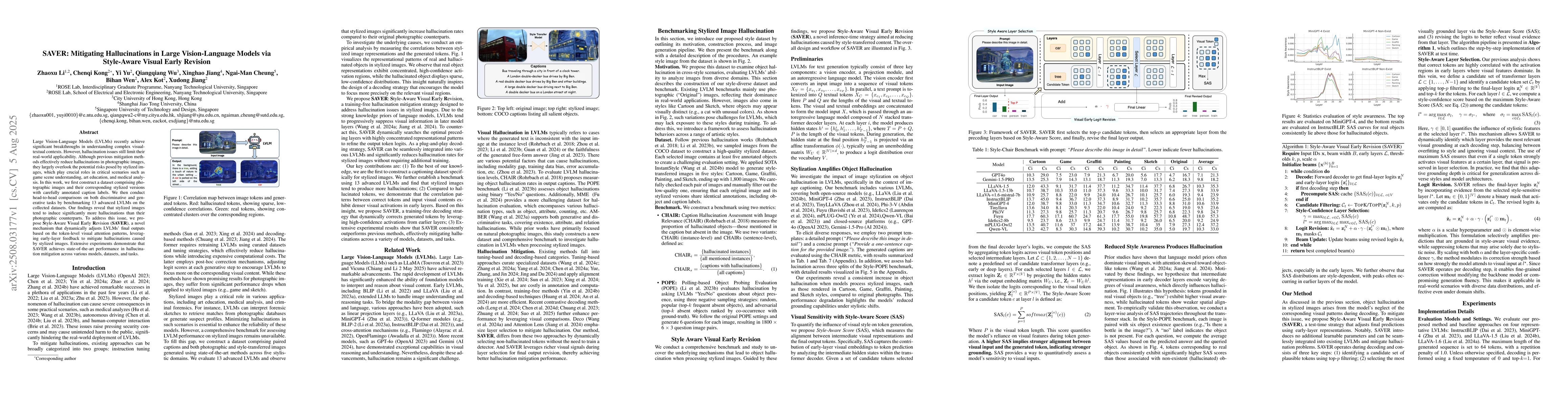 Thumbnail for SAVER: Mitigating Hallucinations in Large Vision-Language Models via
  Style-Aware Visual Early Revision