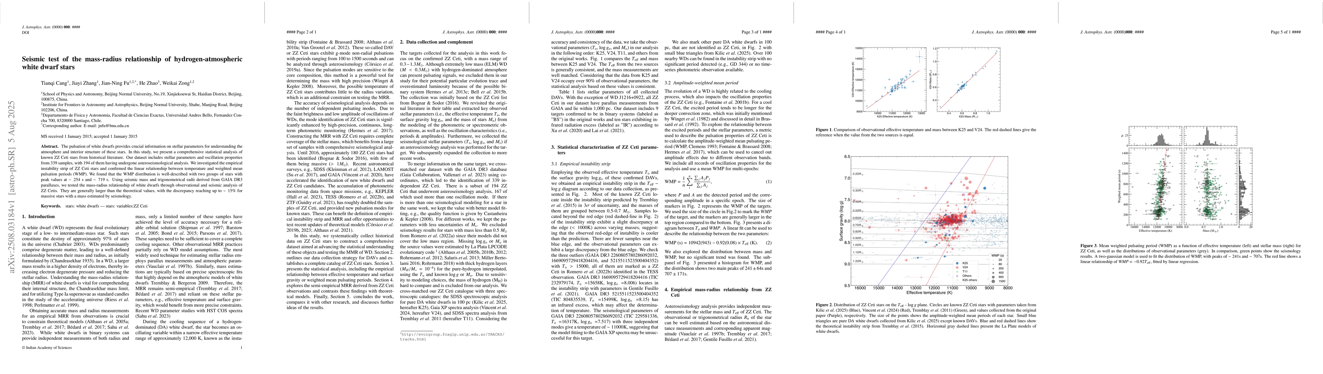 Thumbnail for Seismic test of the mass-radius relationship of hydrogen-atmospheric
  white dwarf stars