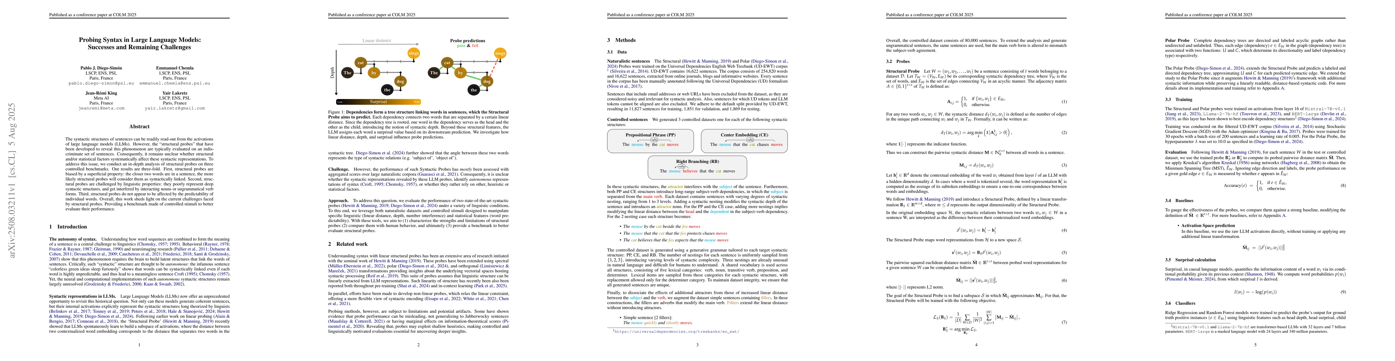 Thumbnail for Probing Syntax in Large Language Models: Successes and Remaining
  Challenges