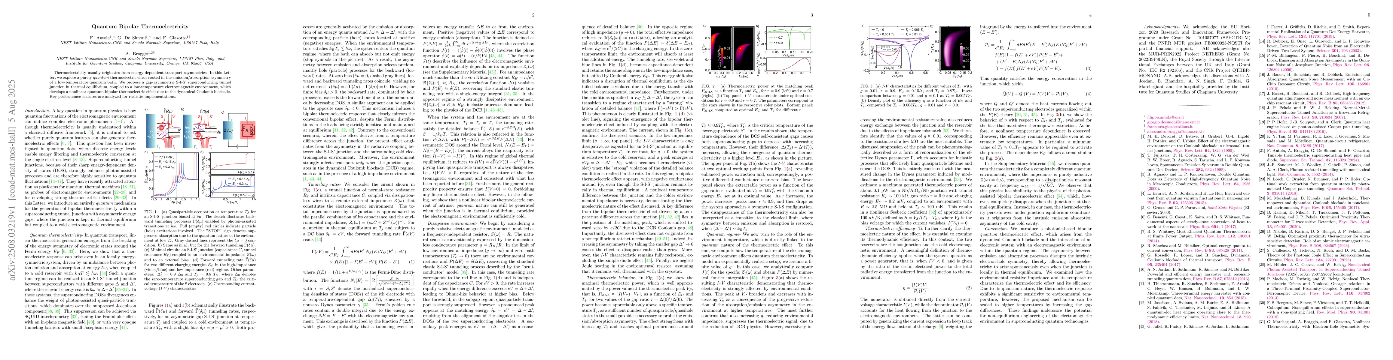 Thumbnail for Quantum Bipolar Thermoelectricity
