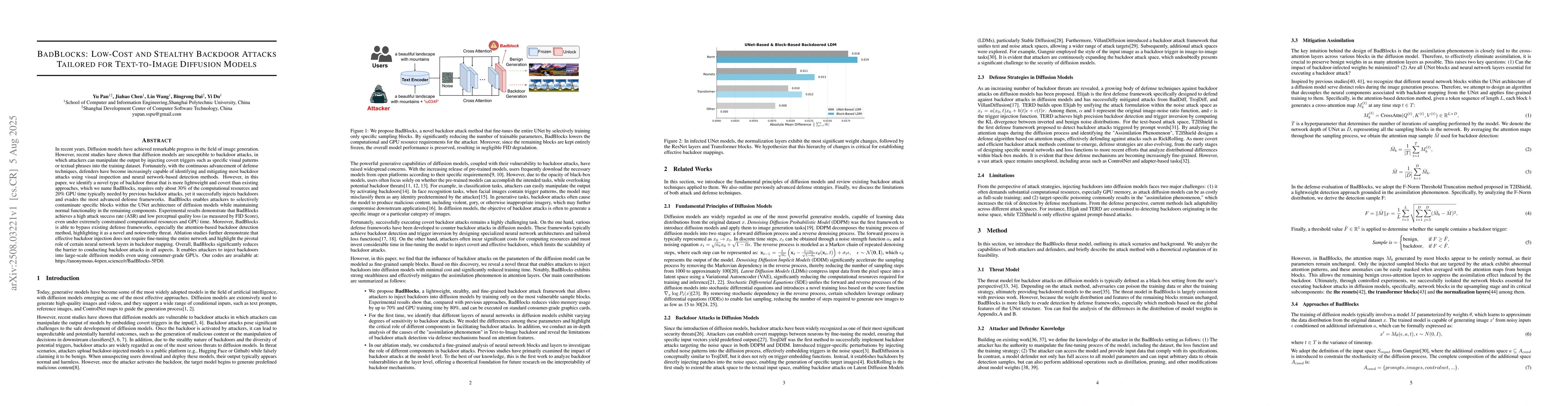 Thumbnail for BadBlocks: Low-Cost and Stealthy Backdoor Attacks Tailored for
  Text-to-Image Diffusion Models