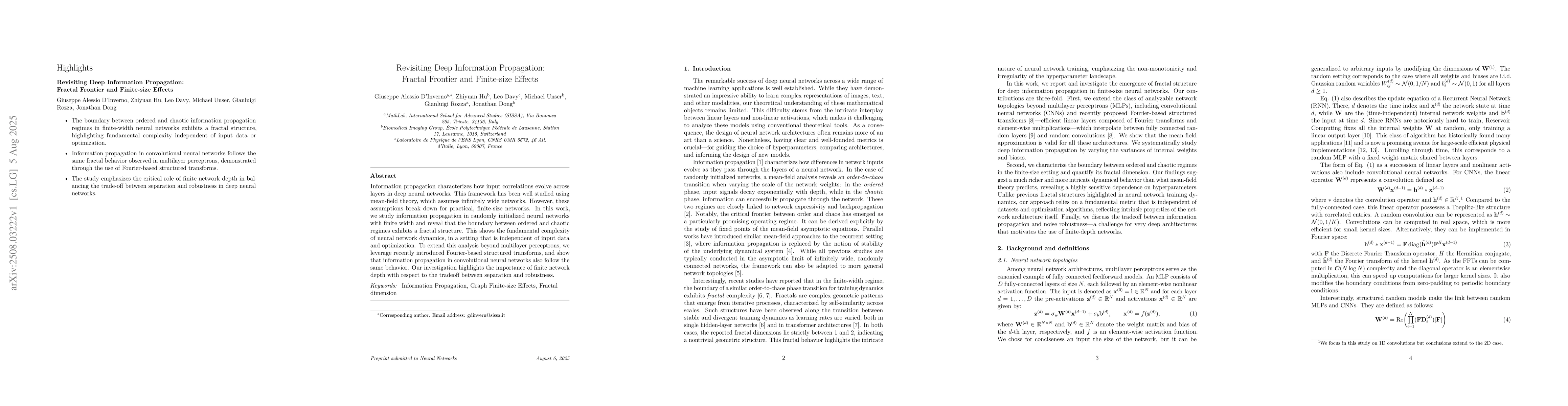 Thumbnail for Revisiting Deep Information Propagation: Fractal Frontier and
  Finite-size Effects